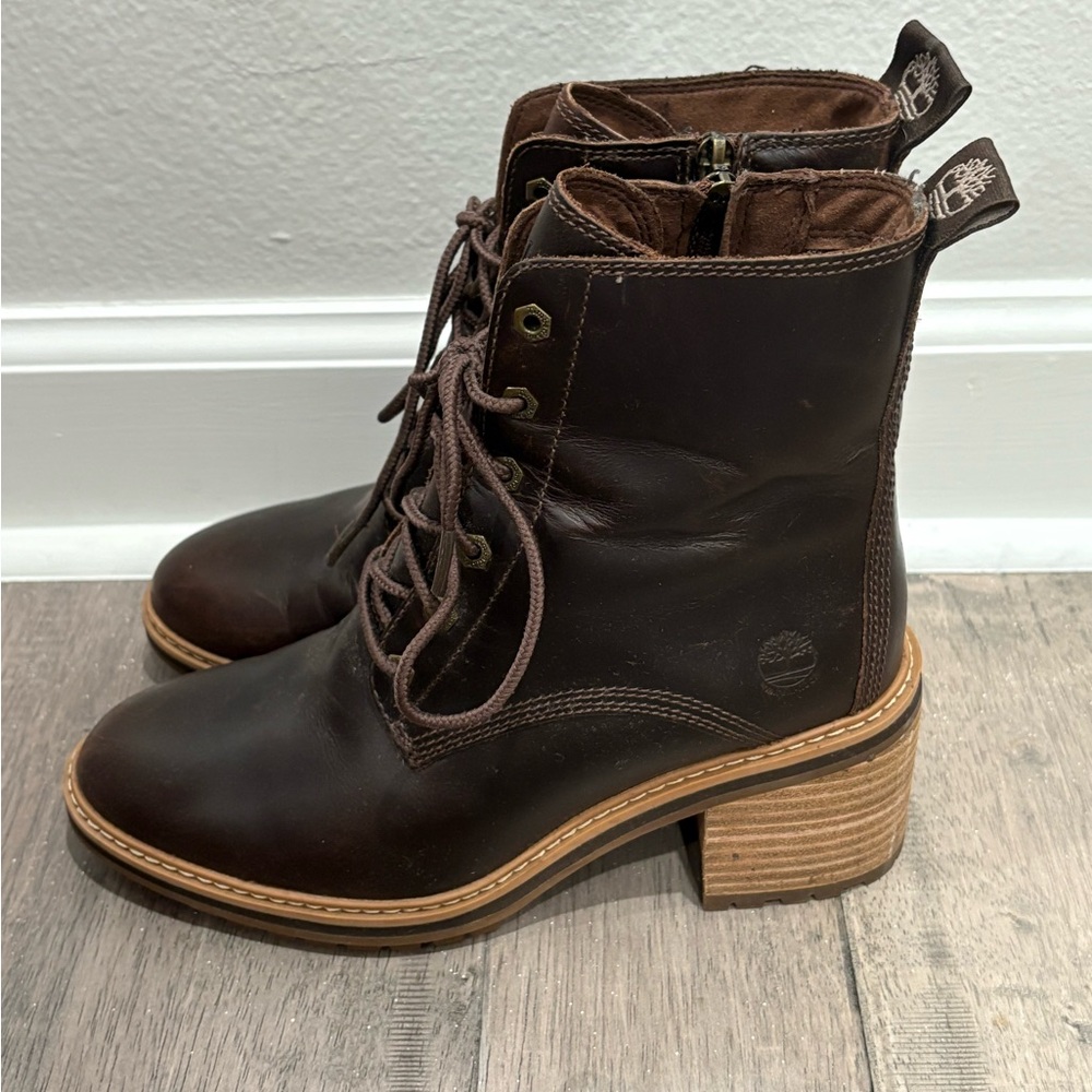 Timberland Women's Dark Brown Leather Hiker Lace Up Boots